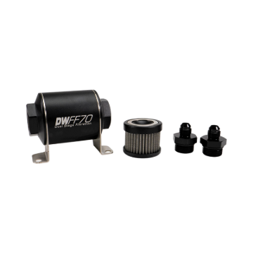 Picture of DeatschWerks Stainless Steel 6AN 5 Micron Universal Inline Fuel Filter Housing Kit (70mm)