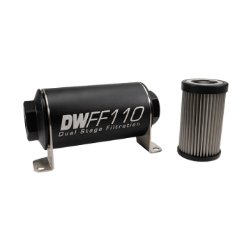 Picture of DeatschWerks Stainless Steel 5 Micron Universal Inline Fuel Filter Housing Kit (110mm)