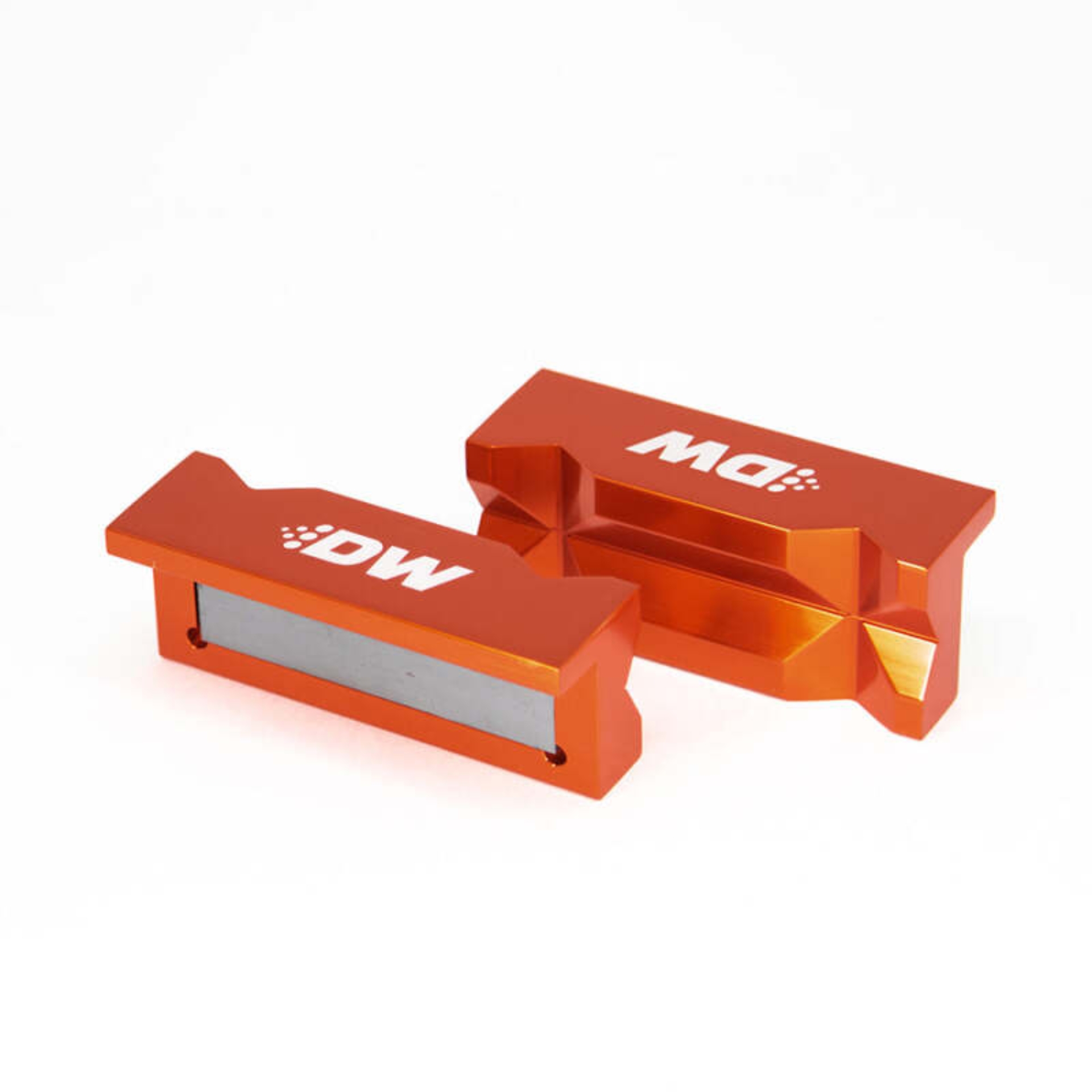 Picture of DeatschWerks 4in. Aluminum Soft Jaws w/ Magnet - Orange Anodized