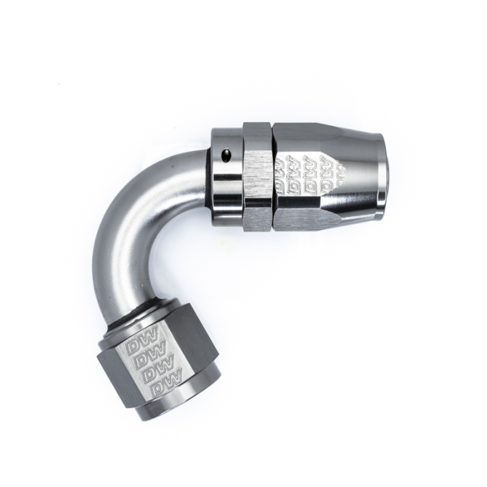 Picture of DeatschWerks 10AN Female Swivel 120-Degree Hose End CPE - Anodized Titanium