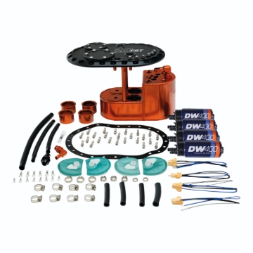 Picture of DeatschWerks 2.0L Staged Fuel Cell Surge Tank (Includes 4 DW400 Fuel Pumps)