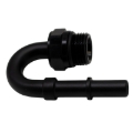 Picture of DeatschWerks 8AN ORB Male to 3/8in Male EFI Quick Connect Adapter 180-Degree - Anodized Matte Black