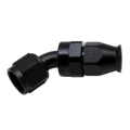 Picture of DeatschWerks 8AN Female Swivel 45-Degree Hose End PTFE (Incl 1 Olive Insert) - Anodized Matte Black
