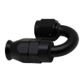 Picture of DeatschWerks 6AN Female Swivel 180-Degree Hose End PTFE (Incl Olive Insert) - Anodized Matte Black