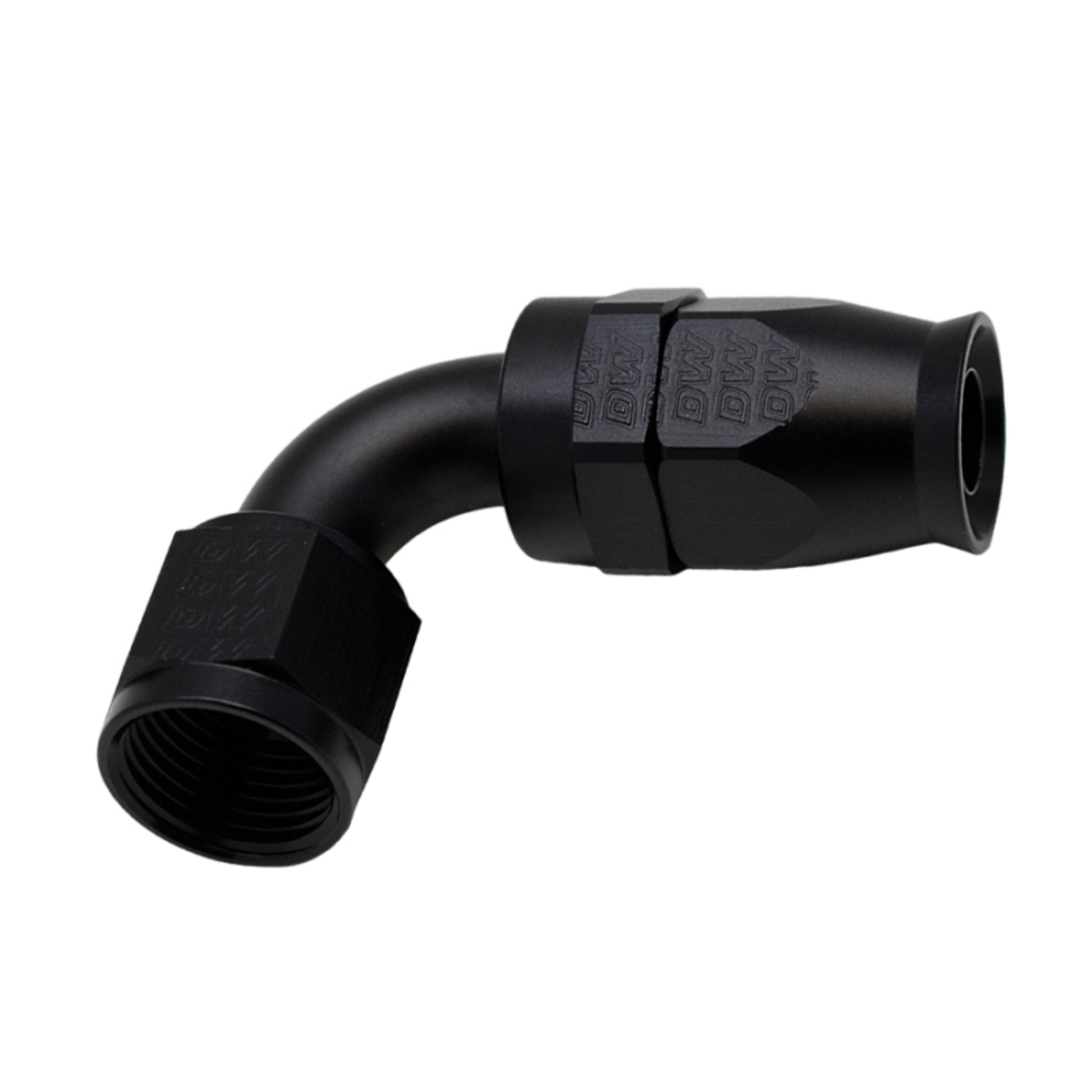 Picture of DeatschWerks 10AN Female Swivel 90-Degree Hose End PTFE (Incl Olive Insert) - Anodized Matte Black