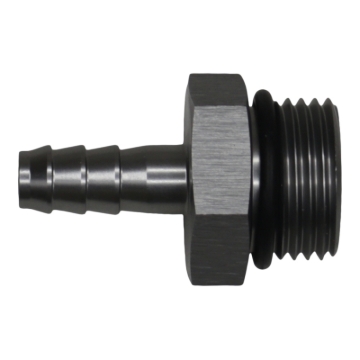 Picture of DeatschWerks 10AN ORB Male to 5/16in Male Triple Barb Fitting (Incl O-Ring) - Anodized DW Titanium