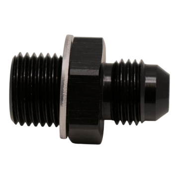Picture of DeatschWerks 6AN Male Flare to M16 X 1.5 Male Metric Adapter (Incl Washer) - Anodized Matte Black