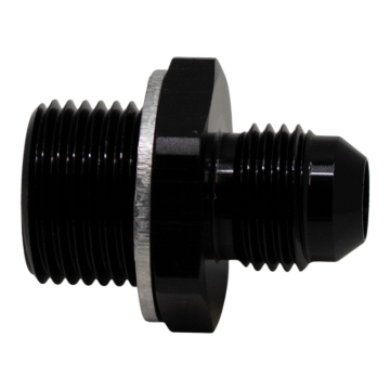 Picture of DeatschWerks 6AN Male Flare to M18 X 1.5 Male Metric Adapter (Incl Washer) - Anodized Matte Black