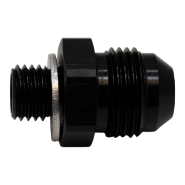 Picture of DeatschWerks 8AN Male Flare to M12 X 1.5 Male Metric Adapter (Incl Washer) - Anodized Matte Black