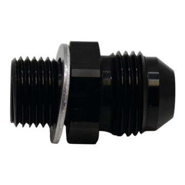 Picture of DeatschWerks 8AN Male Flare to M16 X 1.5 Male Metric Adapter (Incl Washer) - Anodized Matte Black