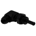 Picture of DeatschWerks 8AN Male Flare to 5/16in Male Barb Bulkhead Adapter 90-Degree - Anodized Matte Black