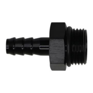 Picture of DeatschWerks 8AN ORB Male to 5/16in Male Triple Barb Fitting (Incl O-Ring) - Anodized Matte Black