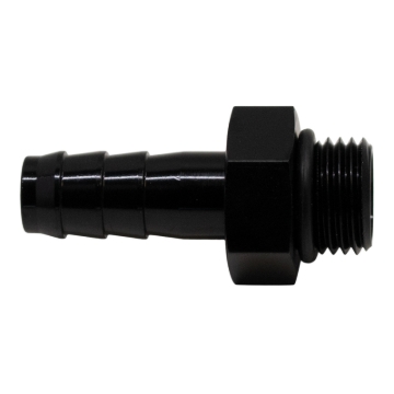 Picture of DeatschWerks 6AN ORB Male to 3/8in Male Triple Barb Fitting (Incl O-Ring) - Anodized Matte Black