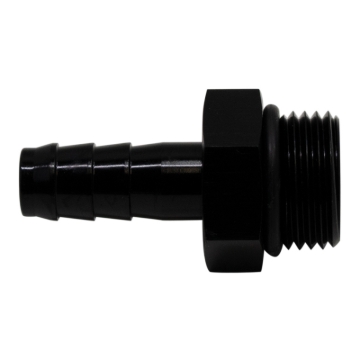Picture of DeatschWerks 8AN ORB Male to 3/8in Male Triple Barb Fitting (Incl O-Ring) - Anodized Matte Black