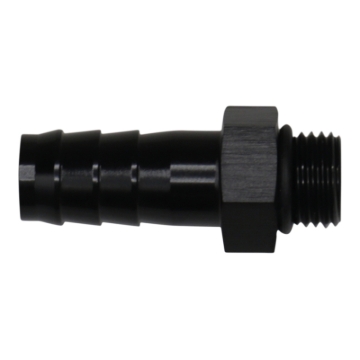 Picture of DeatschWerks 6AN ORB Male to 1/2in Male Triple Barb Fitting (Incl O-Ring) - Anodized Matte Black