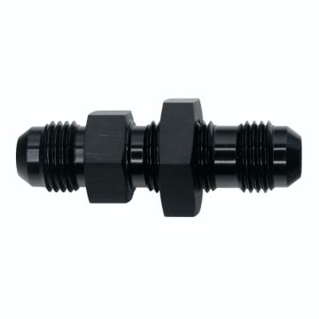 Picture of DeatschWerks 6AN Male Flare to 6AN Male Flare Bulkhead Adapter (Incl Nut) - Anodized Matte Black