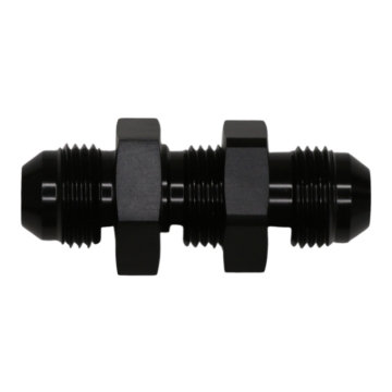 Picture of DeatschWerks 8AN Male Flare to 8AN Male Flare Bulkhead Adapter (Incl Nut) - Anodized Matte Black