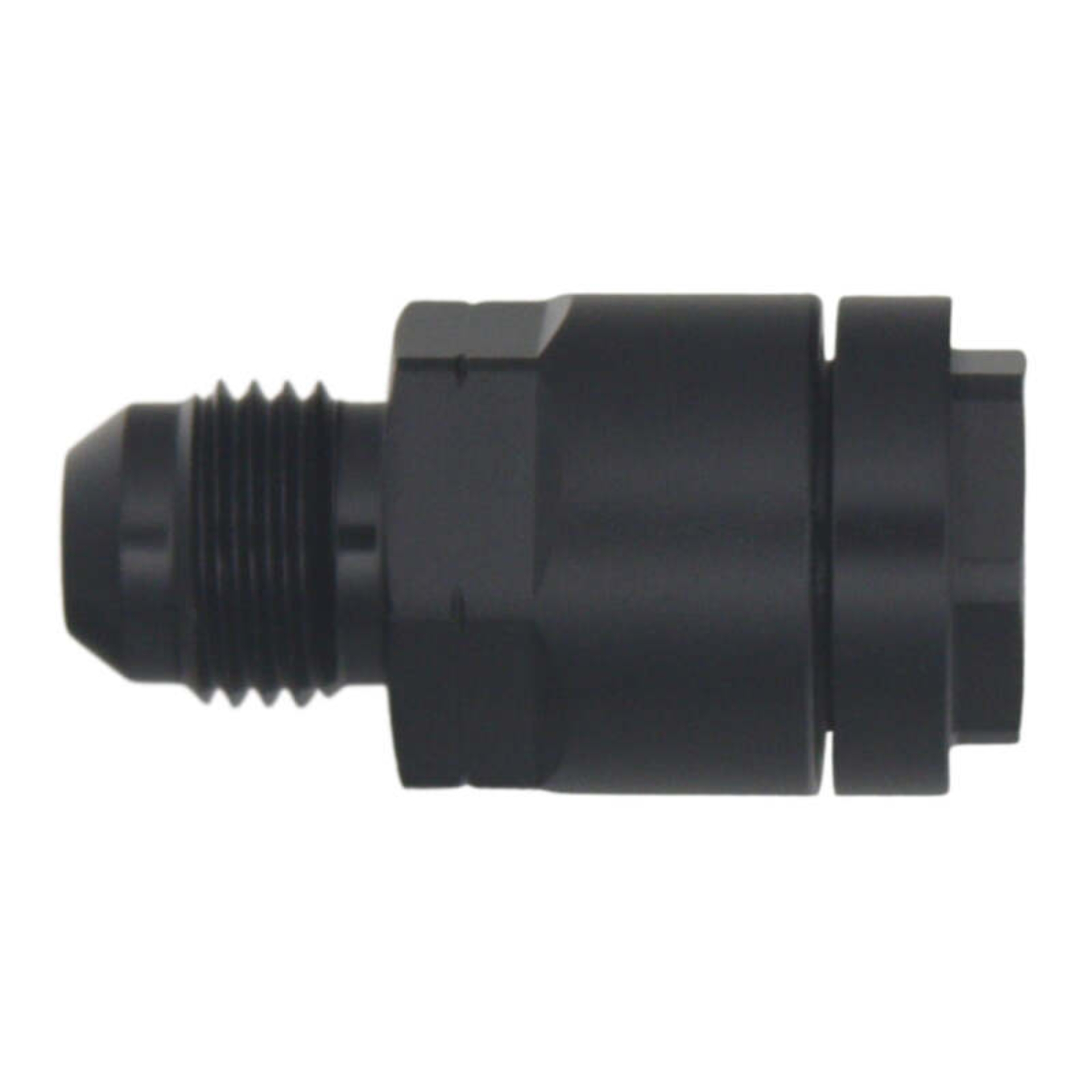 Picture of DeatschWerks 6AN Male Flare to 3/8in Female EFI Quick Connect Adapter - Anodized Matte Black