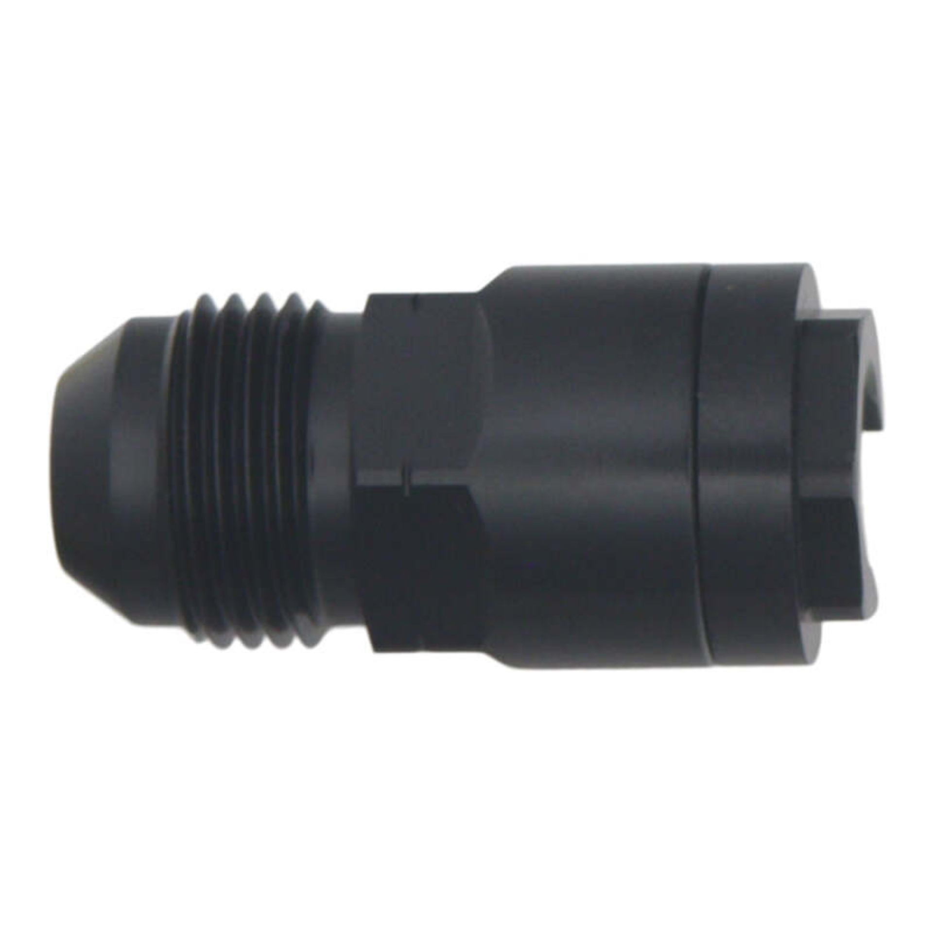 Picture of DeatschWerks 8AN Male Flare to 3/8in Female EFI Quick Connect Adapter - Anodized DW Titanium