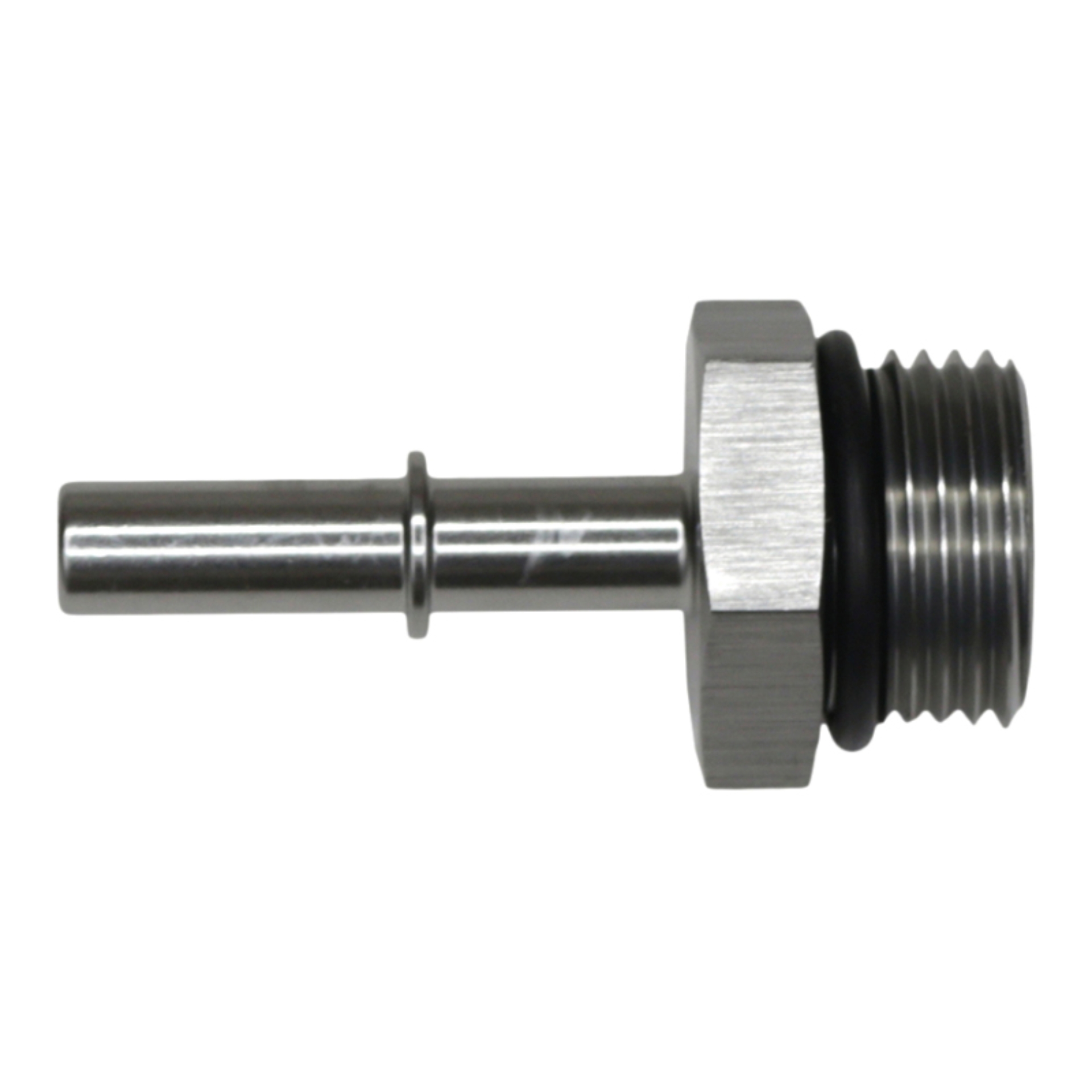 Picture of DeatschWerks 10AN ORB Male to 5/16in Male EFI Quick Connect Adapter - Anodized DW Titanium