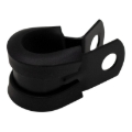 Picture of DeatschWerks Rubber Cushioned P-Clamp for 6AN Hose - 9.5mm Clamp Id - Anodized Matte Black