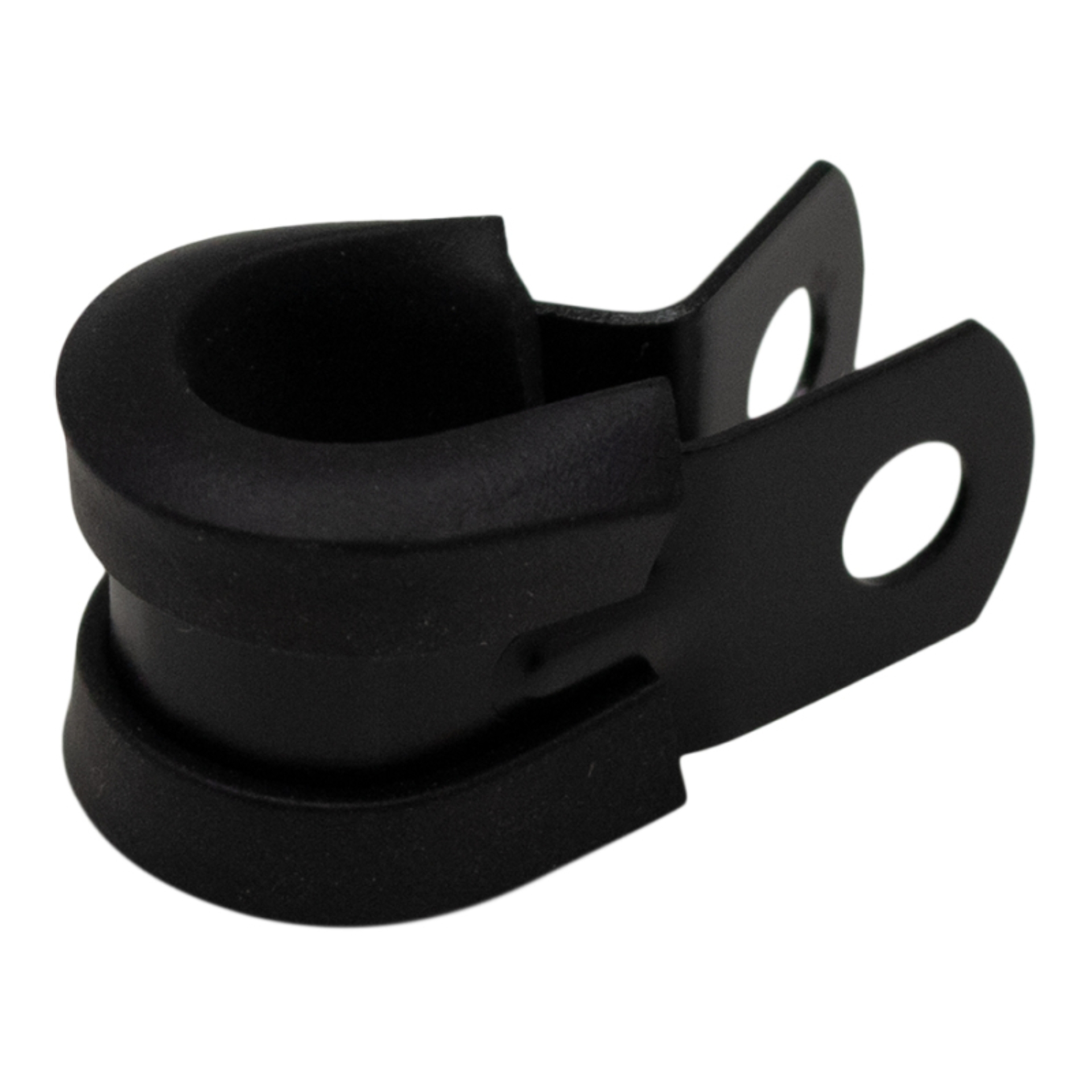 Picture of DeatschWerks Rubber Cushioned P-Clamp for 6AN Hose - 9.5mm Clamp Id - Anodized Matte Black