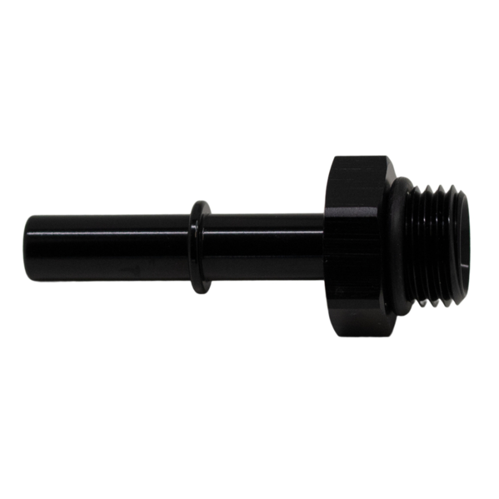 Picture of DeatschWerks 6AN ORB Male to 5/16in Male EFI Quick Connect Adapter - Anodized Matte Black