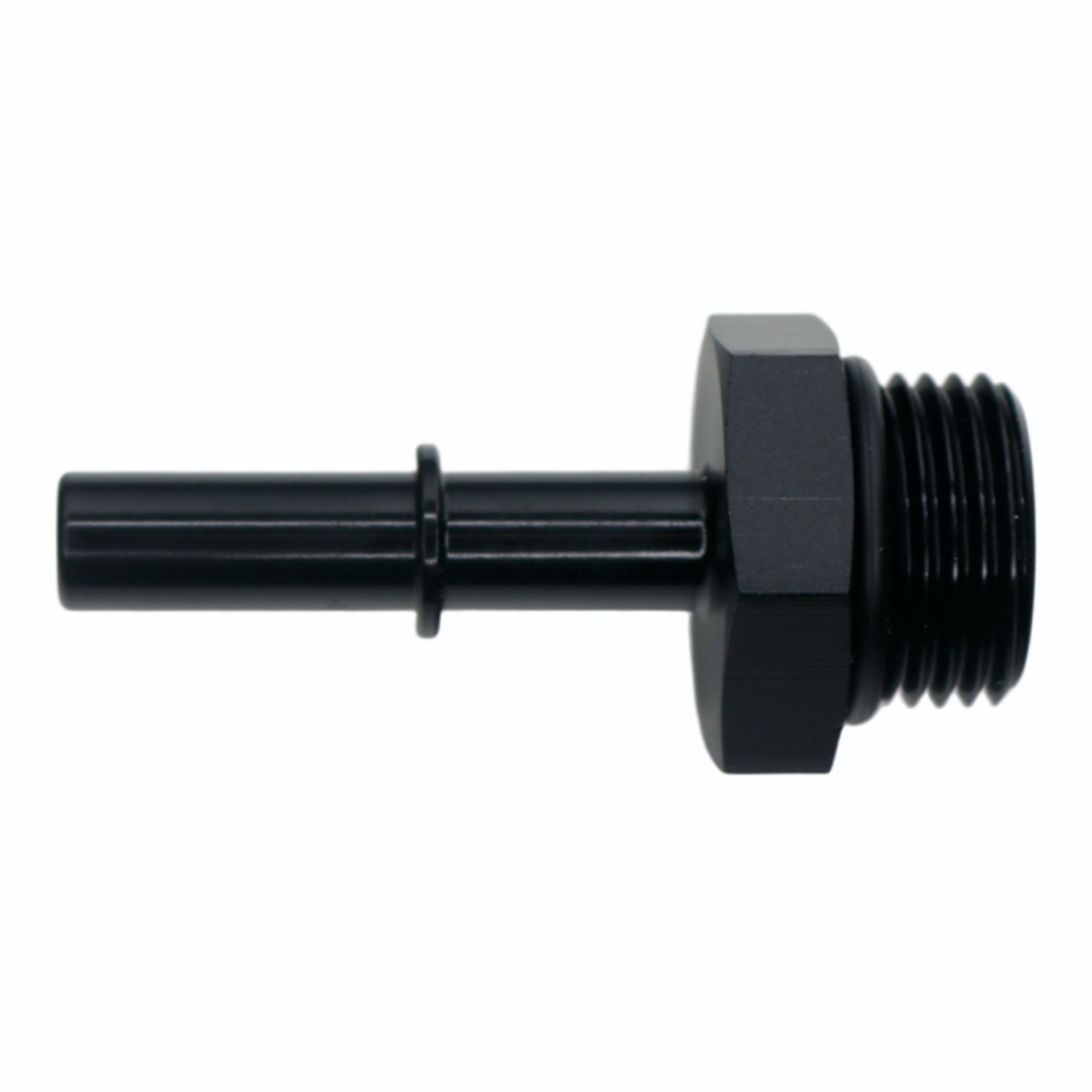 Picture of DeatschWerks 8AN ORB Male to 5/16in Male EFI Quick Connect Adapter - Anodized Matte Black