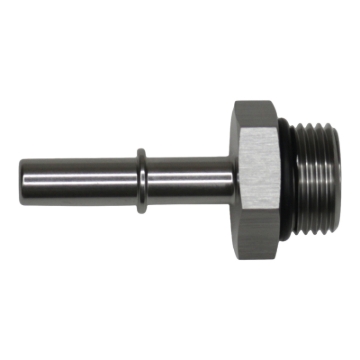 Picture of DeatschWerks 8AN ORB Male to 5/16in Male EFI Quick Connect Adapter - Anodized DW Titanium