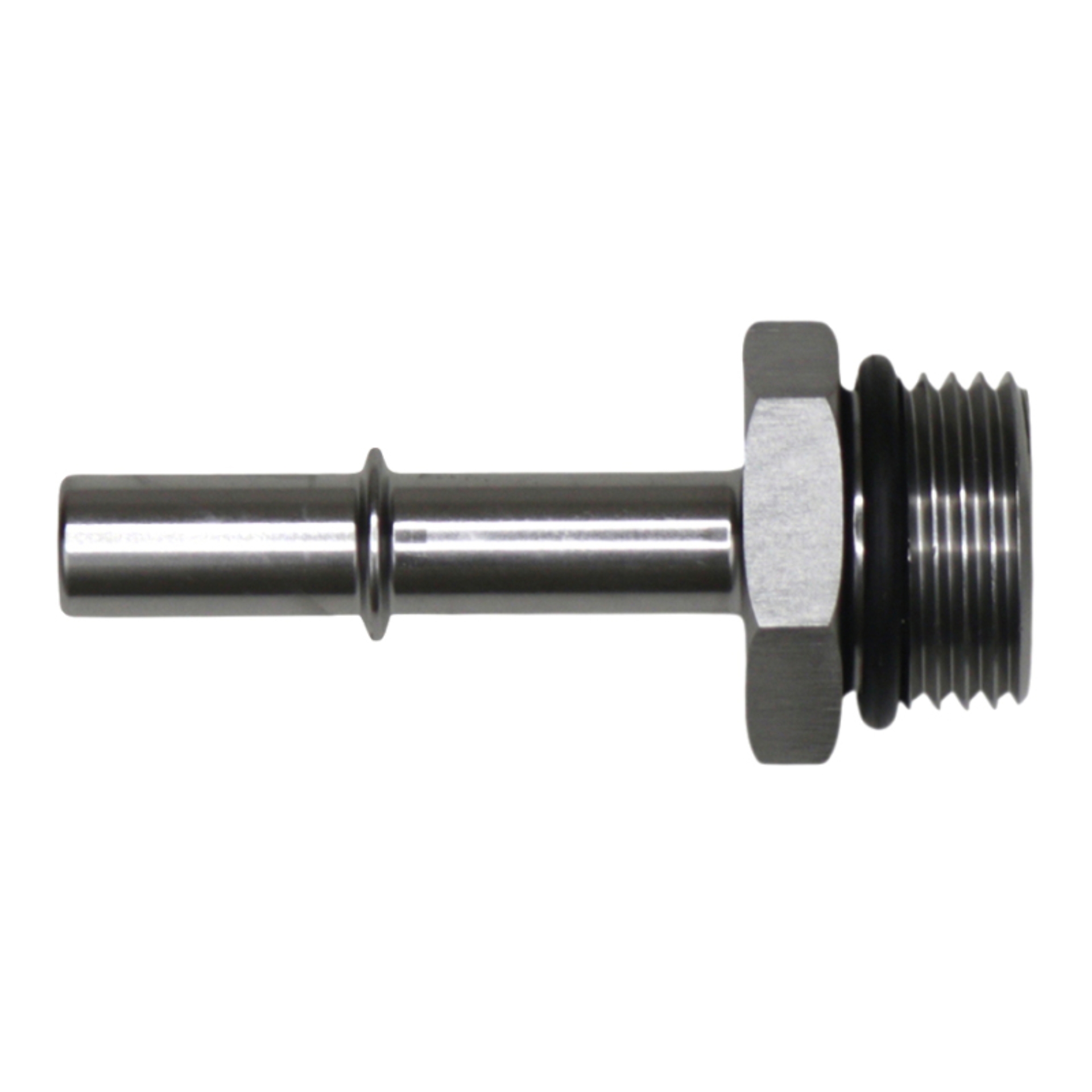 Picture of DeatschWerks 10AN ORB Male to 3/8in Male EFI Quick Connect Adapter - Anodized DW Titanium