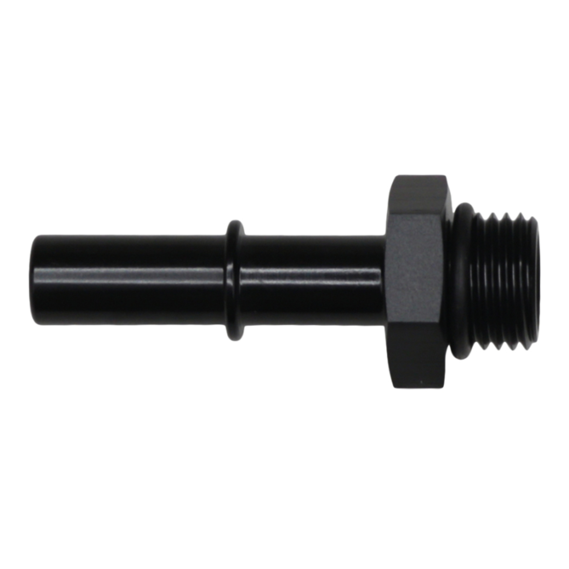 Picture of DeatschWerks 6AN ORB Male to 3/8in Male EFI Quick Connect Adapter - Anodized Matte Black