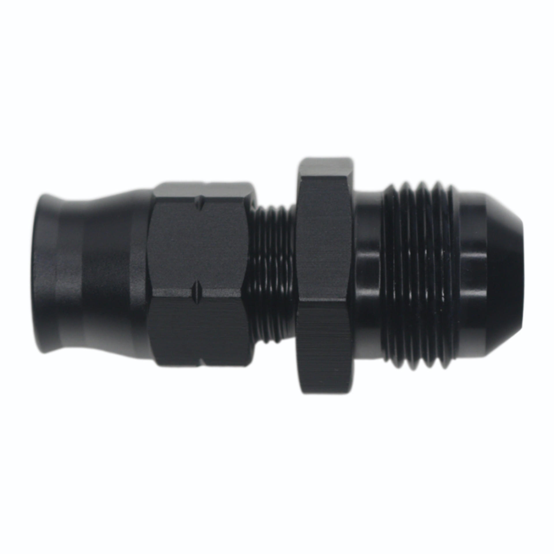 Picture of DeatschWerks 8AN Male Flare to 3/8in Hardline Compression Adapter - Anodized Matte Black