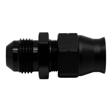 Picture of DeatschWerks 8AN Male Flare to 1/2in Hardline Compression Adapter - Anodized Matte Black