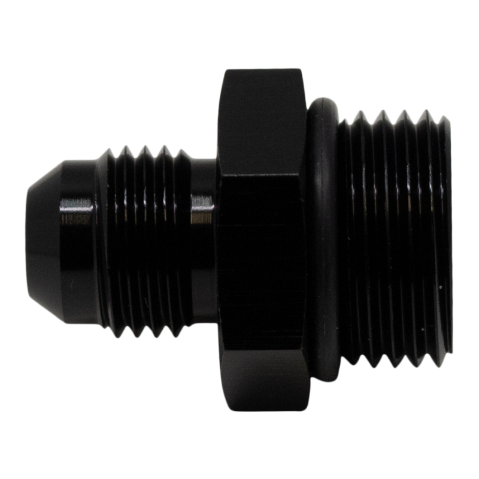 Picture of DeatschWerks 8AN ORB Male to 6AN Male Flare Adapter (Incl O-Ring) - Anodized Matte Black