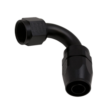 Picture of DeatschWerks 10AN Female Flare Swivel 120-Degree Hose End CPE - Anodized Matte Black