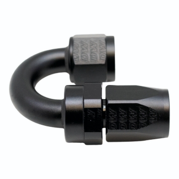 Picture of DeatschWerks 8AN Female Swivel 180-Degree Hose End CPE - Anodized Matte Black