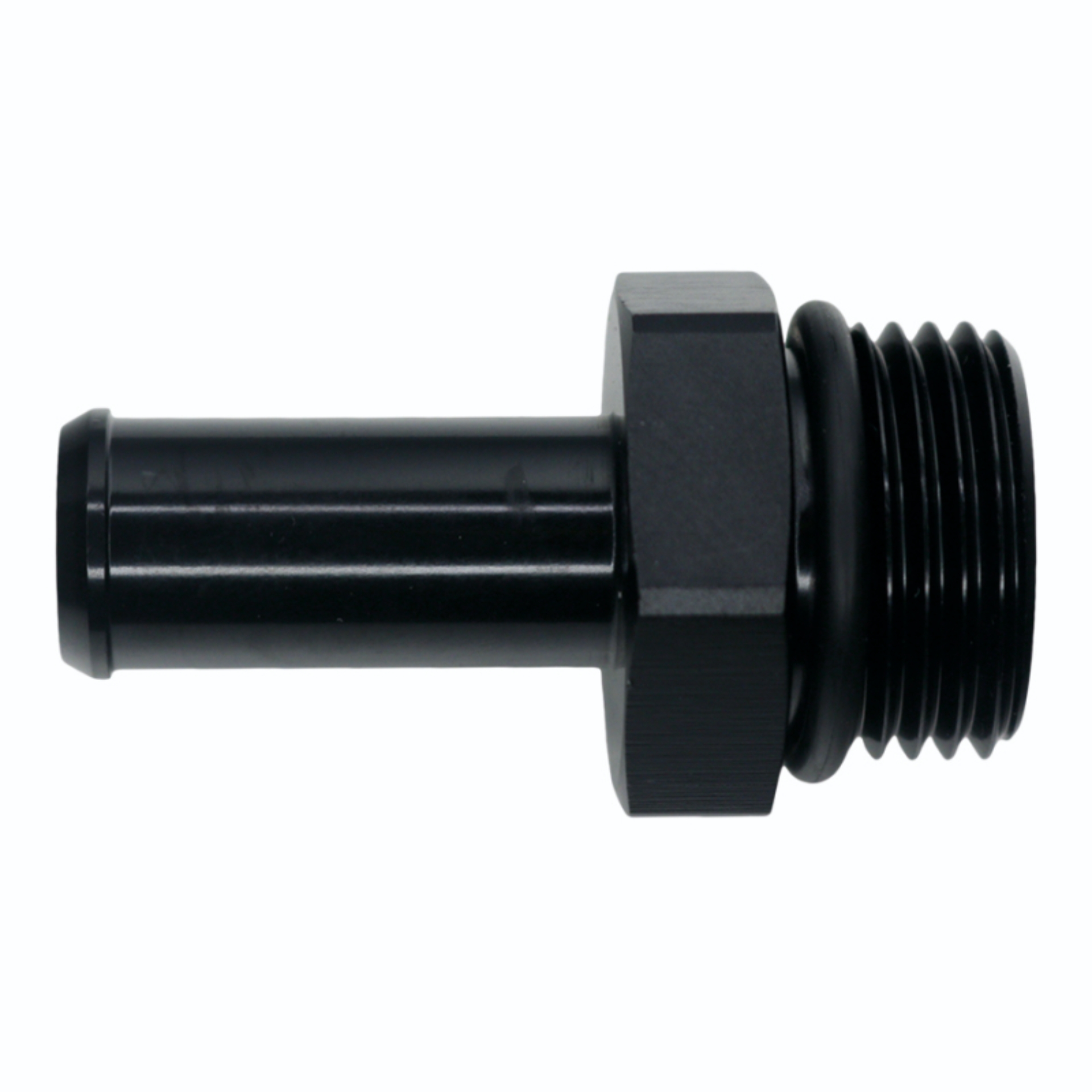 Picture of DeatschWerks 10AN ORB Male to 1/2in Male Barb Fitting - Anodized Matte Black