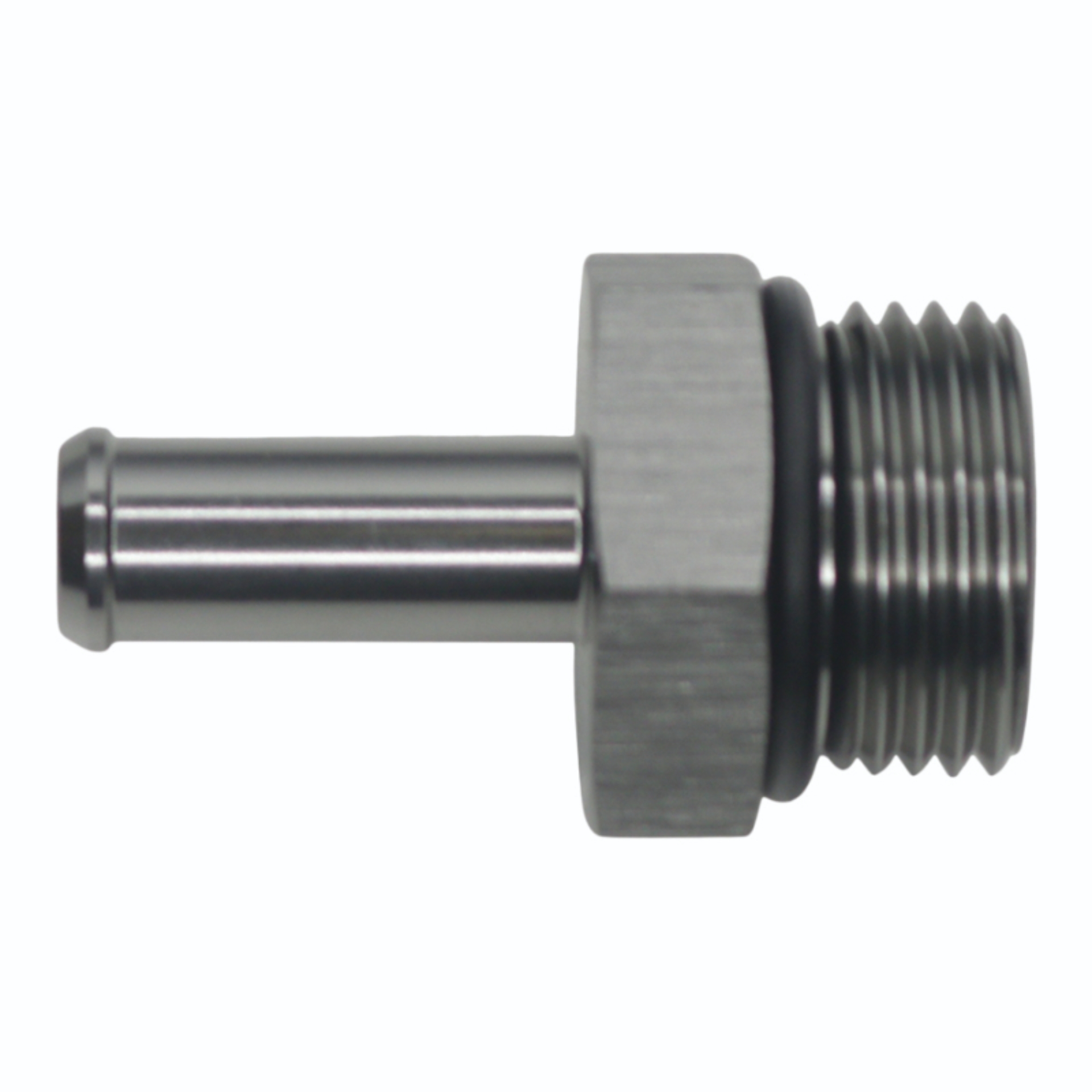 Picture of DeatschWerks 10AN ORB Male to 3/8in Male Barb Fitting - Anodized DW Titanium