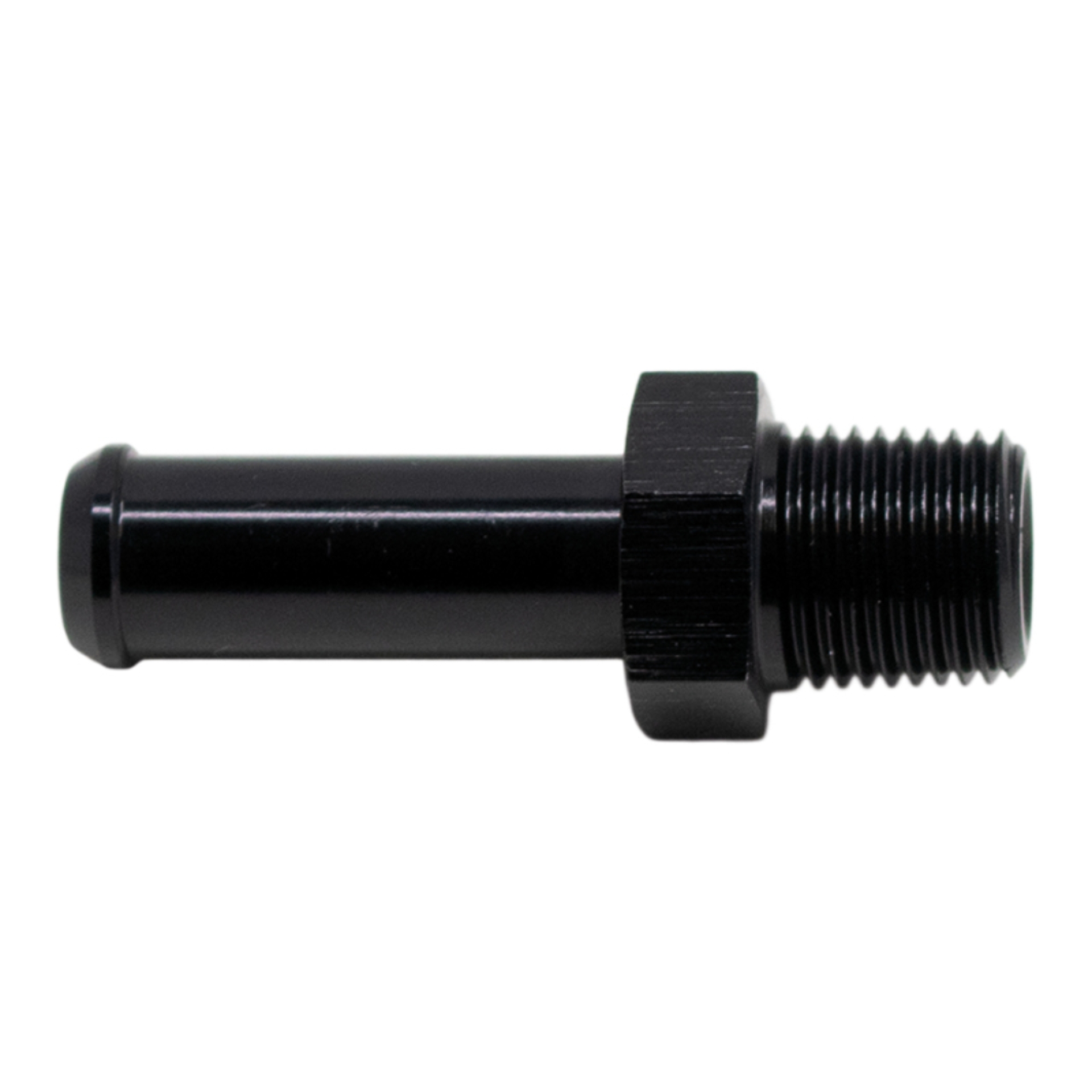 Picture of DeatschWerks 1/8in NPT Male Thread 5/16in Hose Barb - Anodized Matte Black
