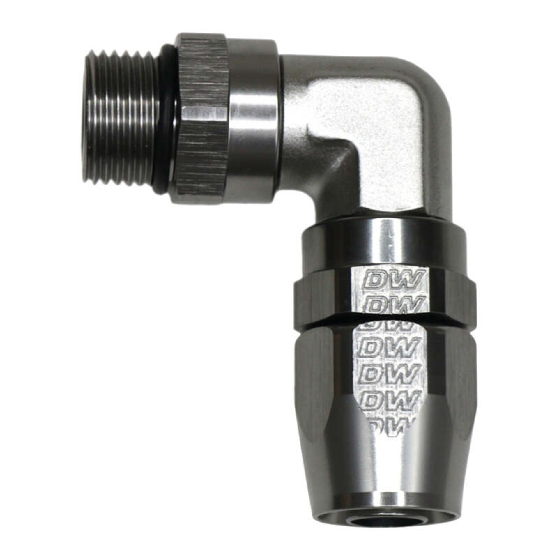 Picture of DeatschWerks 10AN ORB Female Swivel 90-Degree Hose End CPE - DW Titanium