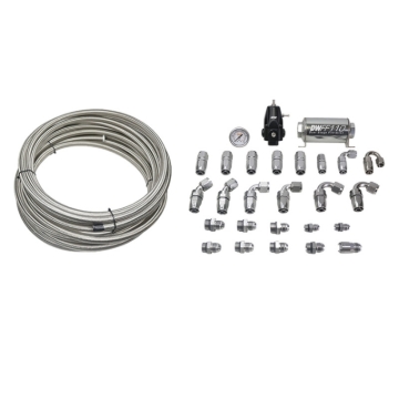 Picture of DeatschWerks 16-19 Cadillac CTS-V X2 Series Pump Module -8AN Feed w/ -6AN Return PTFE Plumbing Kit