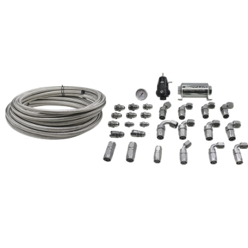 Picture of DeatschWerks 2006+ Hemi X2 Series Pump Module -8AN Feed w/ -6AN Return PTFE Plumbing Kit