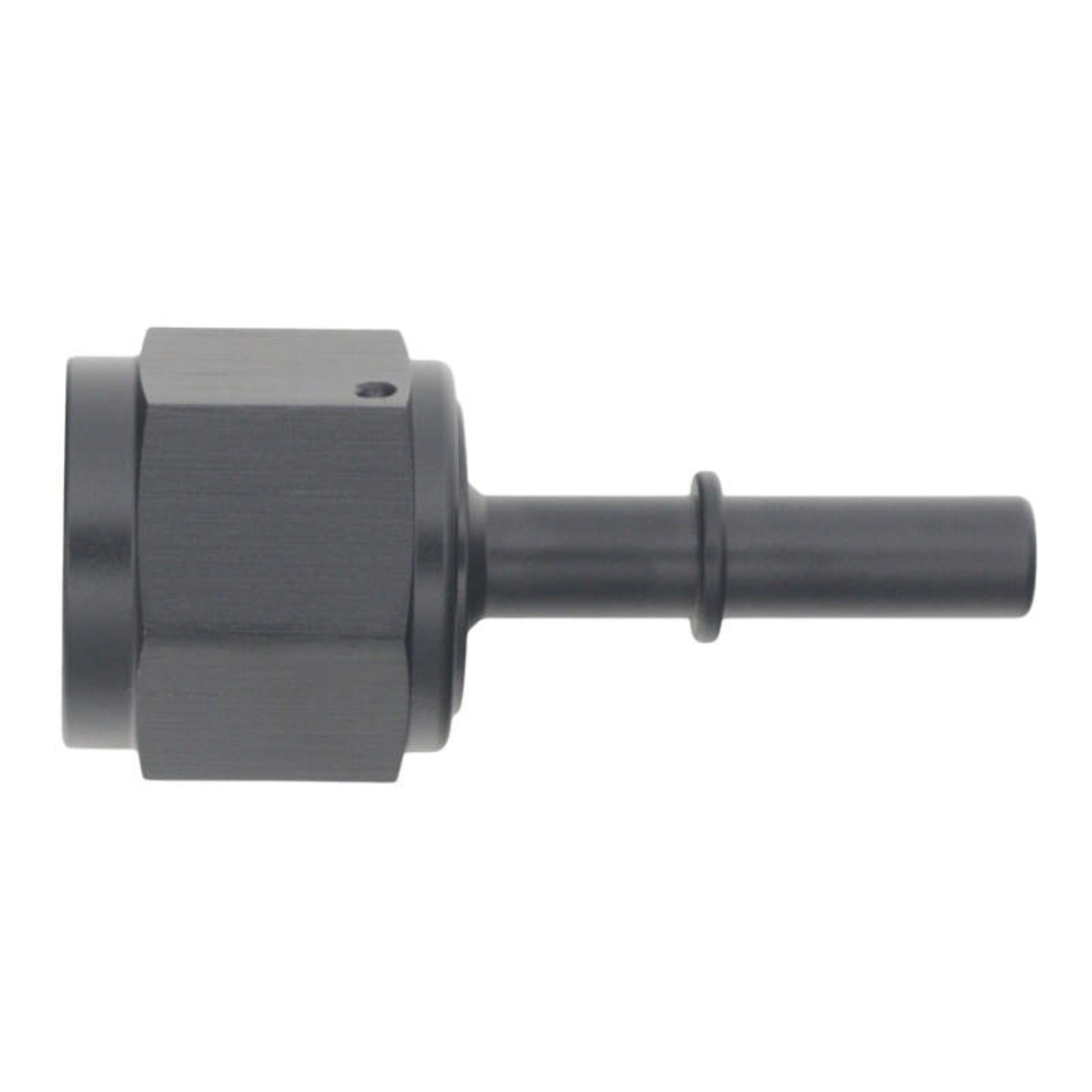 Picture of DeatschWerks 10AN Female Flare Swivel to 5/16in Male EFI Quick Disconnect - Anodized Matte Black
