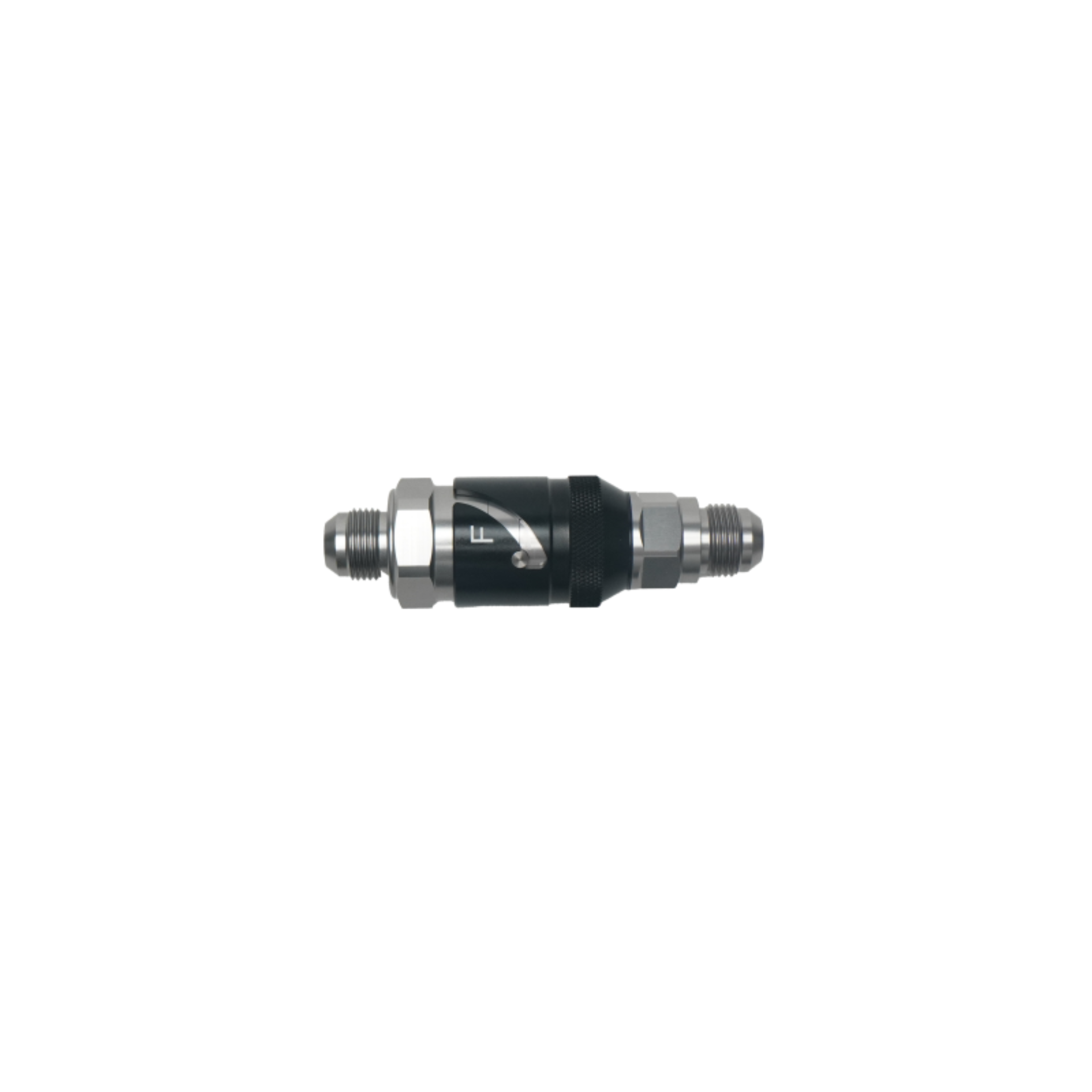Picture of DeatschWerks 10AN Male Flare Quick Disconnect Dry Break Fitting - 2 Pieces Anodized Matte Black