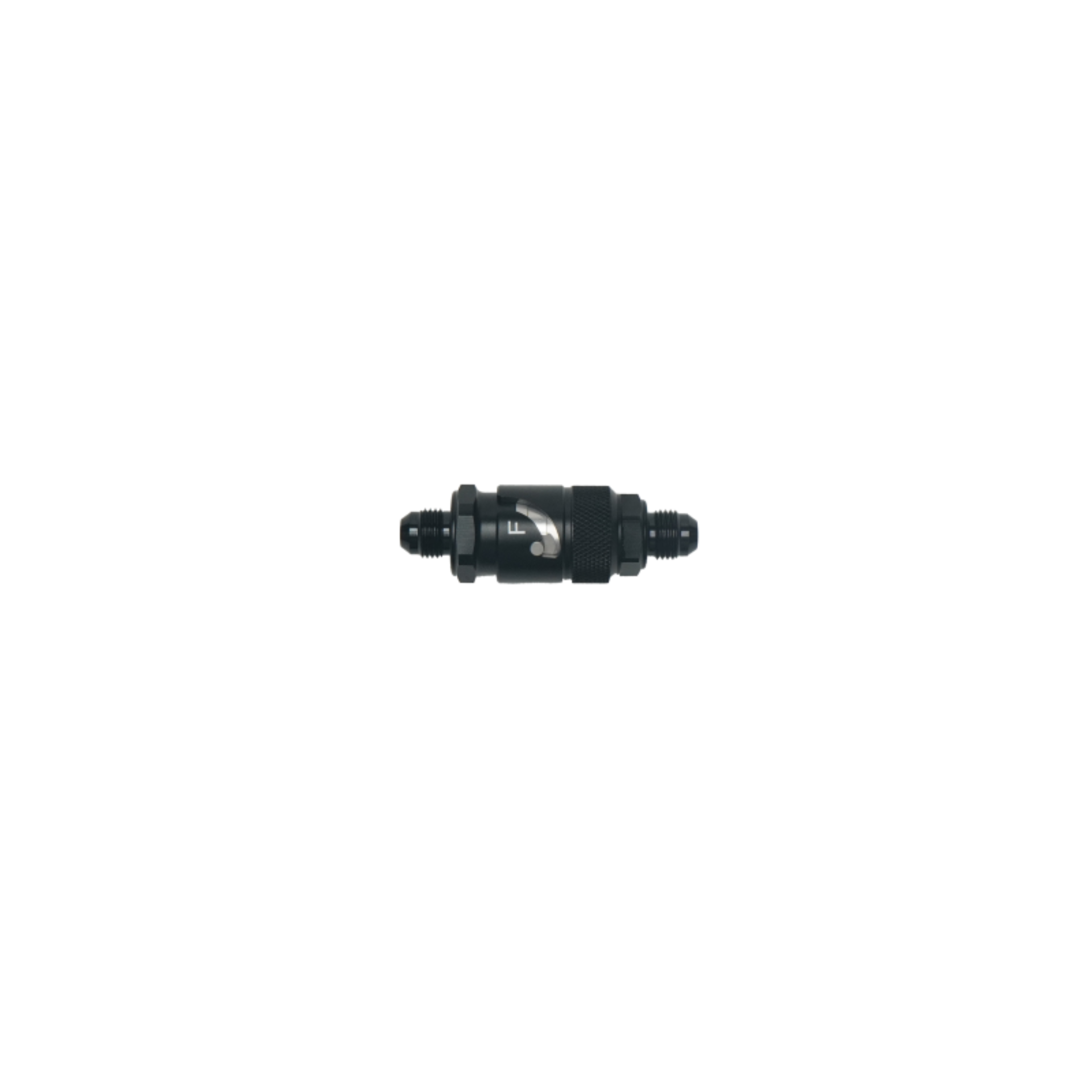 Picture of DeatschWerks 6AN Male Flare Quick Disconnect Dry Break Fitting - 2 Pieces Anodized Matte Black