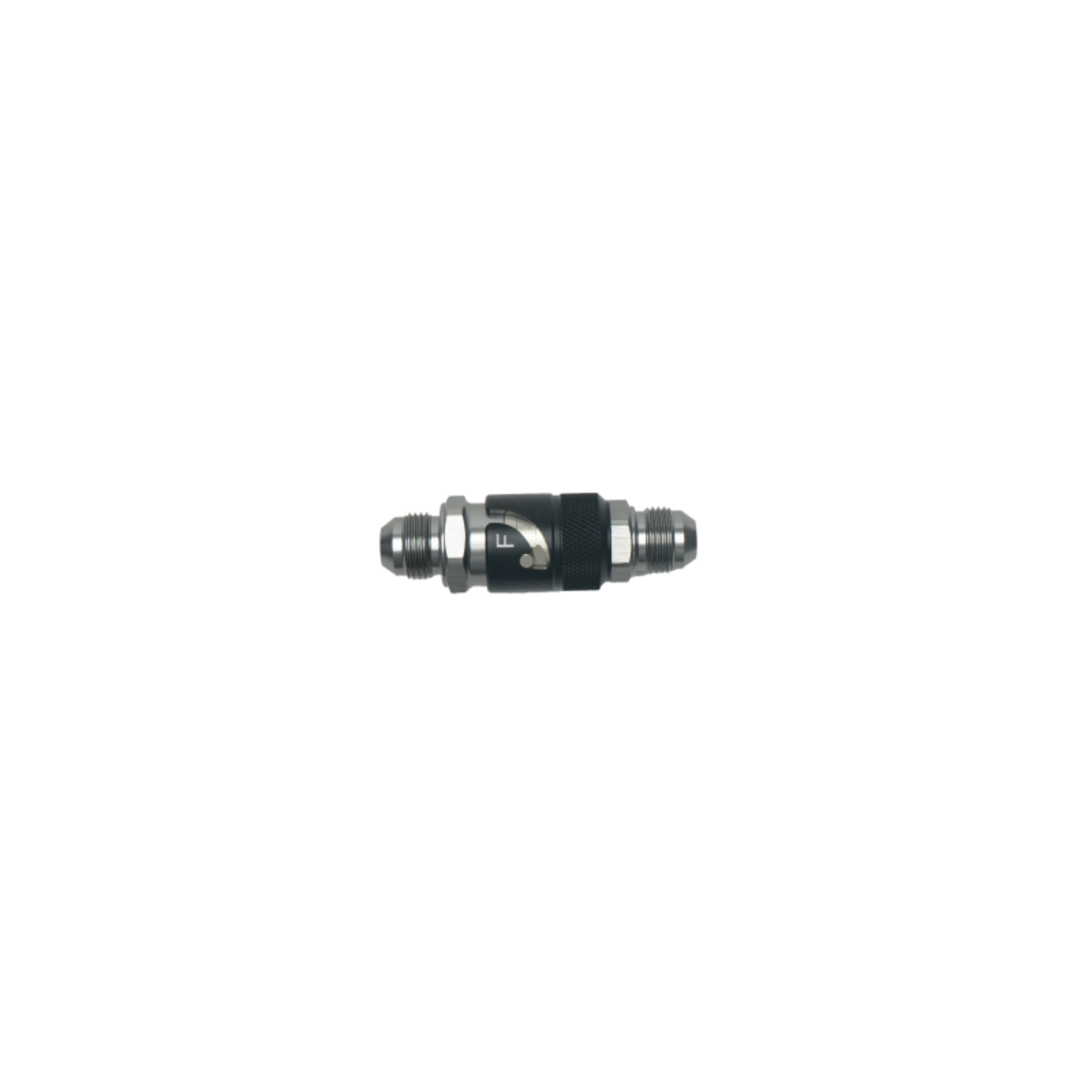 Picture of DeatschWerks 8AN Male Flare Quick Disconnect Dry Break Fitting - 2 Pieces Anodized Matte Black