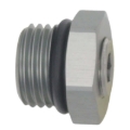 Picture of DeatschWerks 6AN ORB Male Plug Fitting with 1/8in NPT Gauge Port - Anodized DW Titanium