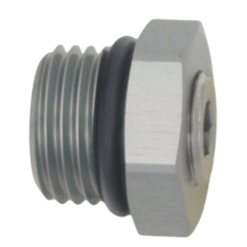 Picture of DeatschWerks 6AN ORB Male Plug Fitting with 1/8in NPT Gauge Port - Anodized DW Titanium