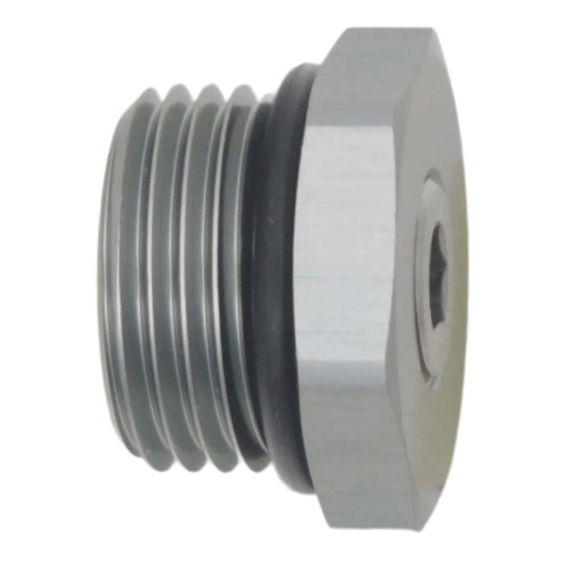 Picture of DeatschWerks 8AN ORB Male Plug Fitting with 1/8in NPT Gauge Port - Anodized DW Titanium