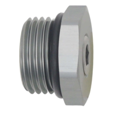 Picture of DeatschWerks 8AN ORB Male Plug Fitting with 1/8in NPT Gauge Port - Anodized DW Titanium
